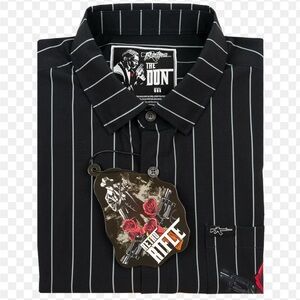 Black Pinstripe Men's Shirt